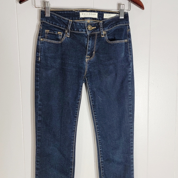 Bullhead Skinny Ankle Dark Blue Stretch Jeans Size 1 - Picture 7 of 7